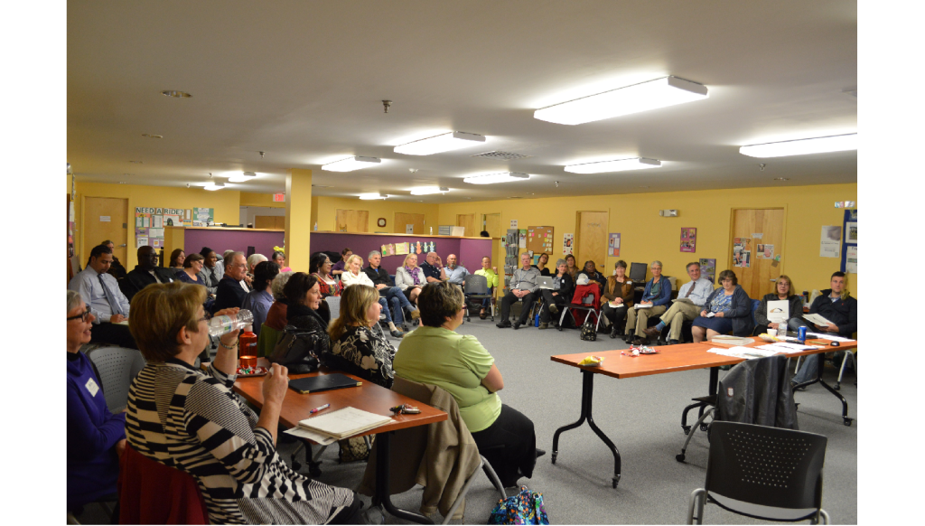 People, employers, and agencies from throughout Pittsfield attended a discussion to learn about Bridges Out of Poverty. (Dec 2015)